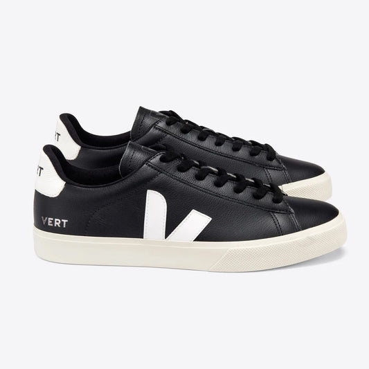 Tênis Campo Leather Black White