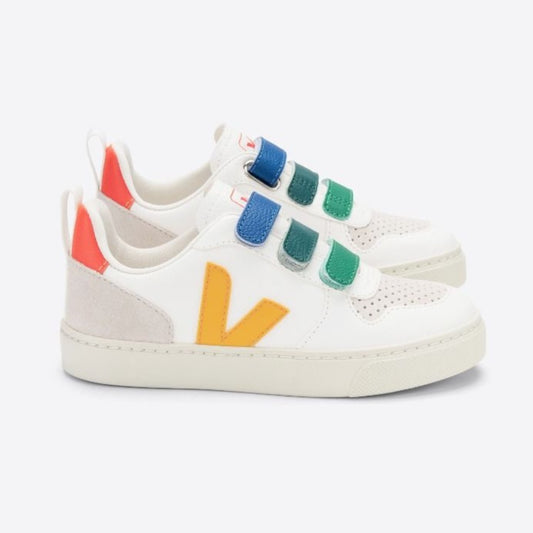 Tênis V-10 Leather White Ouro