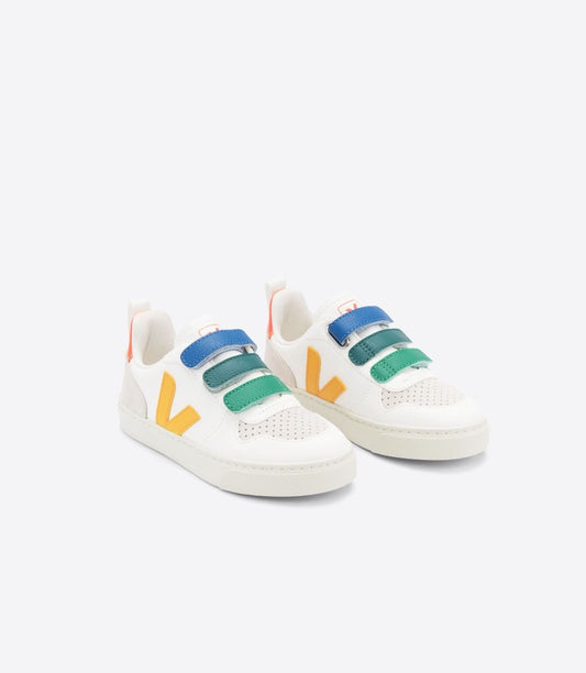 Tênis V-10 Leather White Ouro